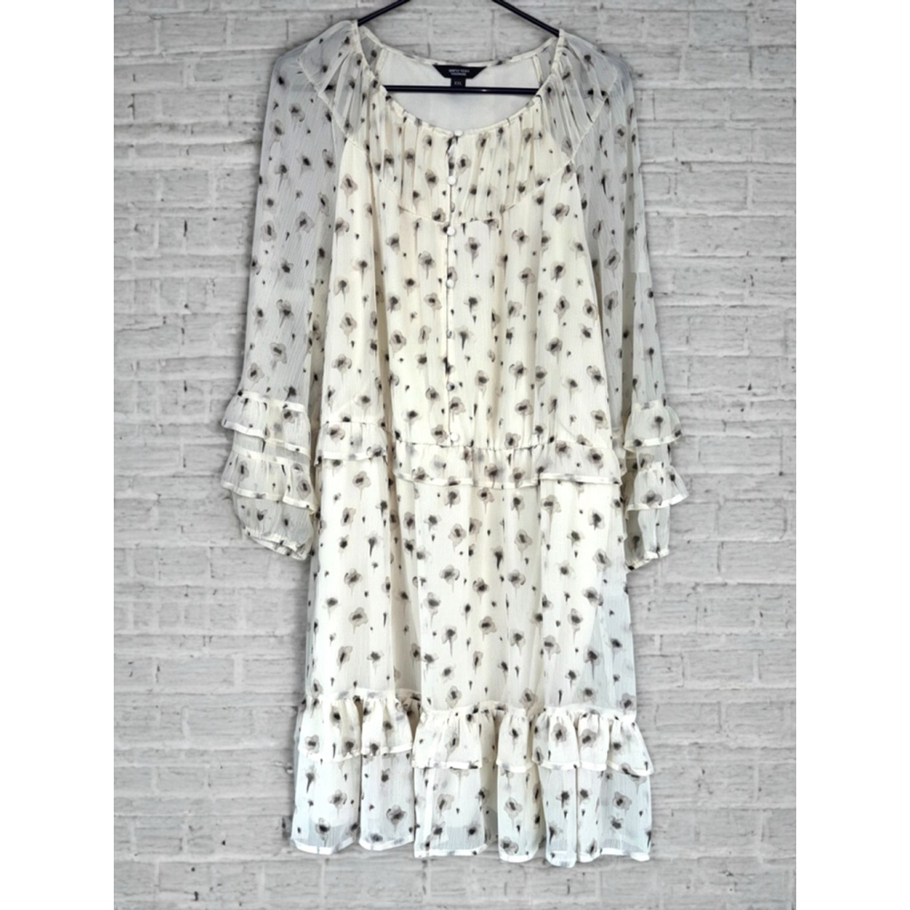 Simply Vera Wang Women's XXL Cottage-core Coquette Chiffon Boho Dress